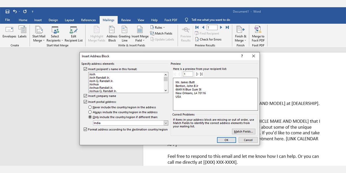 So erstellen Sie einen Seriendruck in Word - Mail Merge Word 14 01