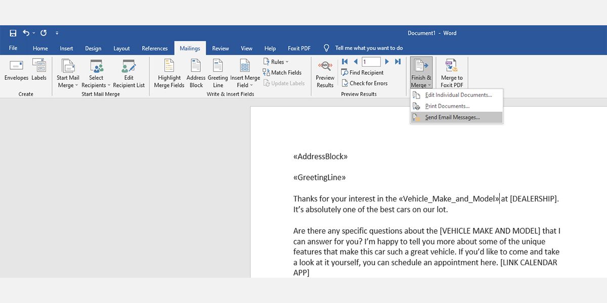 So erstellen Sie einen Seriendruck in Word - Mail Merge Word 18 01