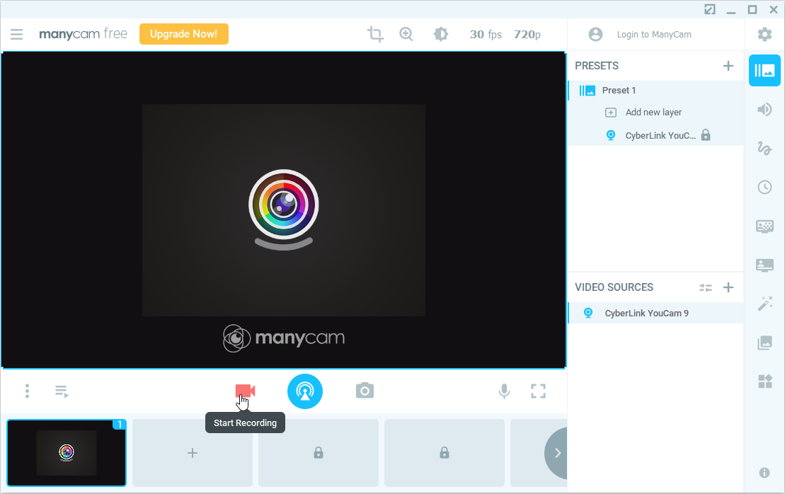 ManyCam webcam screenshot - Le 9 migliori app per webcam per Windows