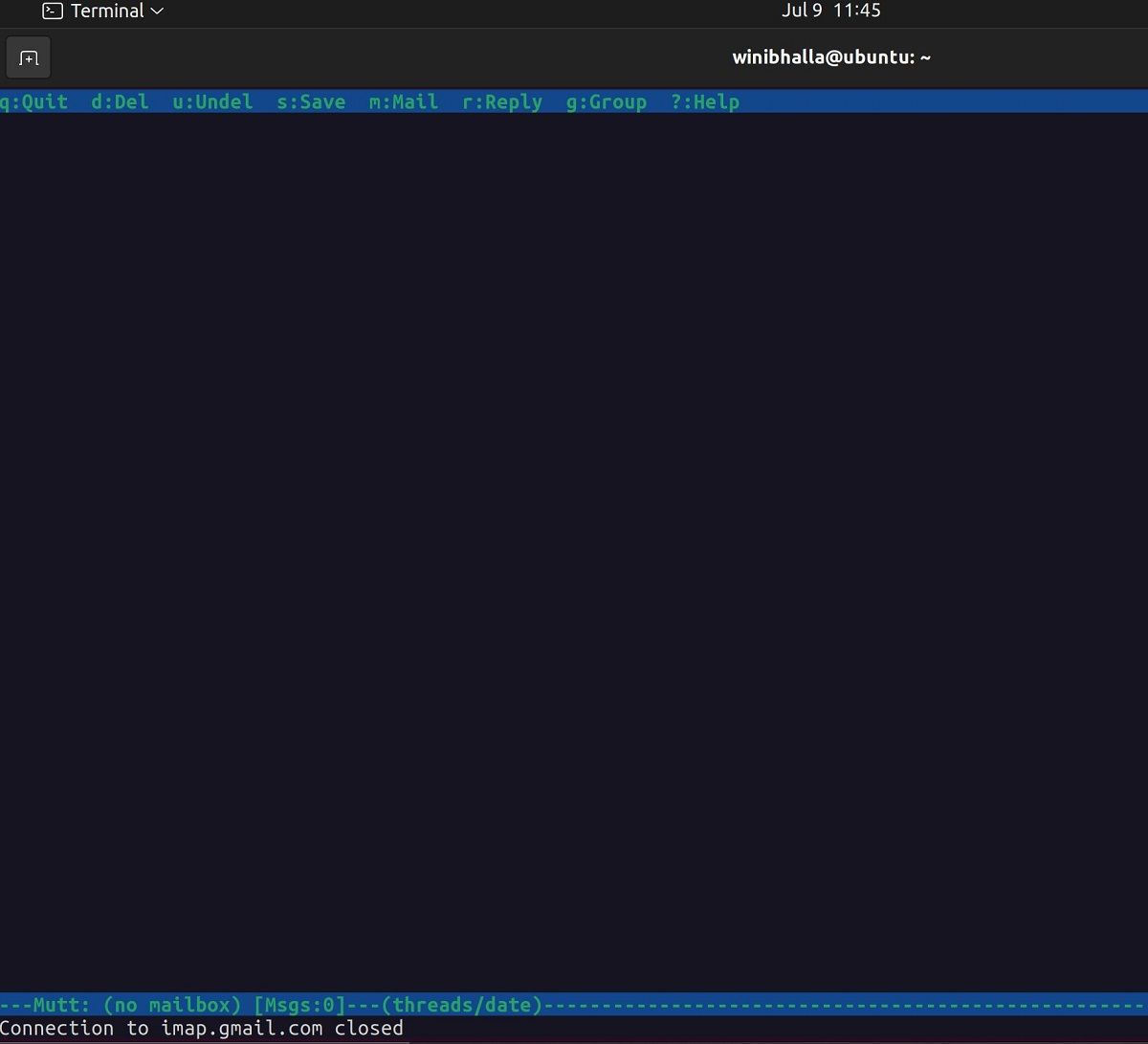So installieren und konfigurieren Sie Mutt mit Gmail unter Linux - Mutt Interface commands