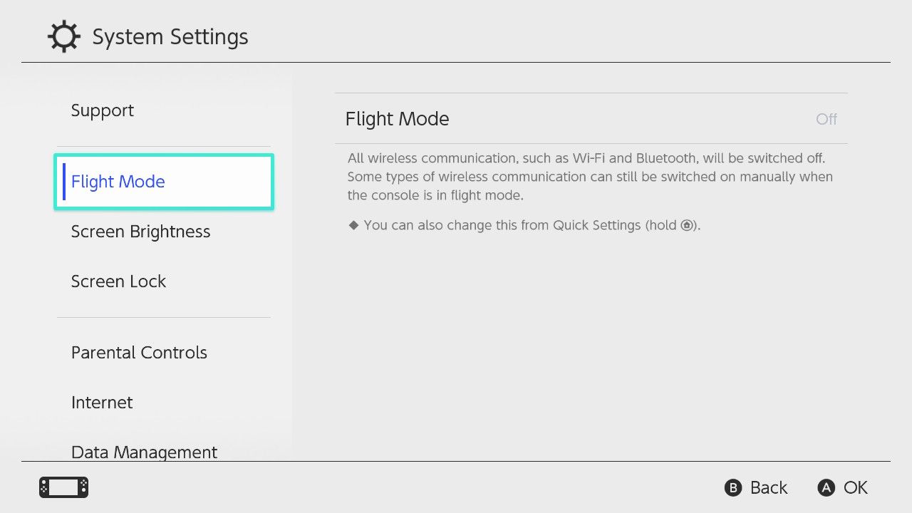 Nintendo Switch Flight Mode