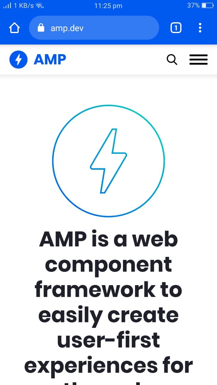 Non-AMP mobile site of AMP.DEV