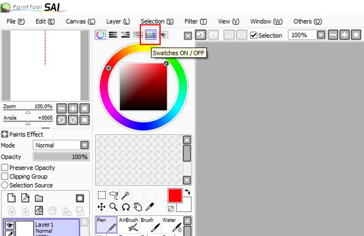 paint tool sai selection