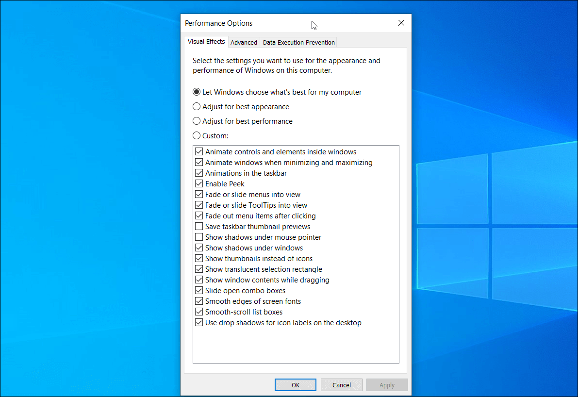Performance options animate controls and elements inside windows 1 - Come fare uno screenshot su un laptop
