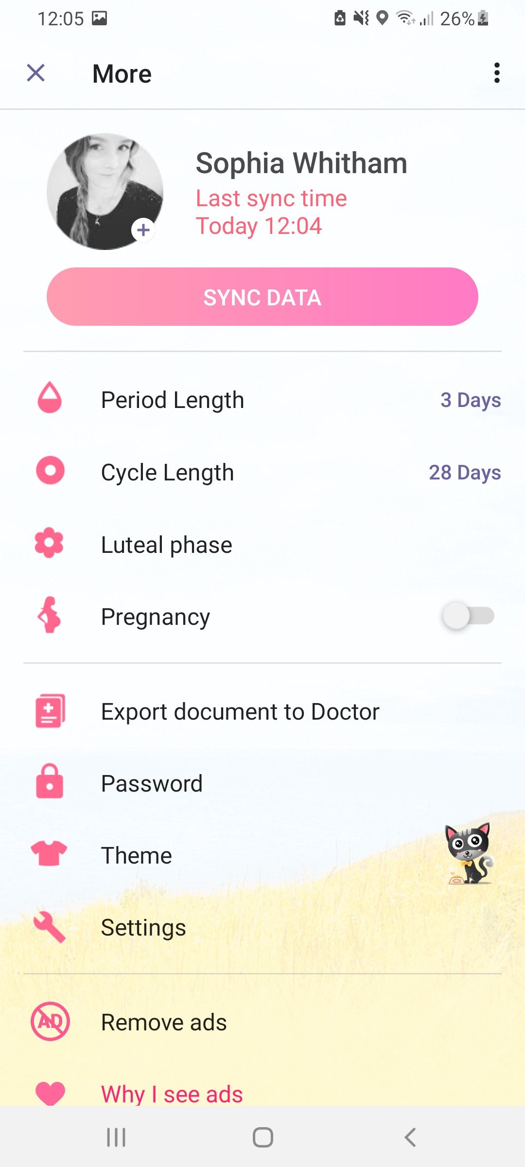 Input ovulation into period tracking app 
