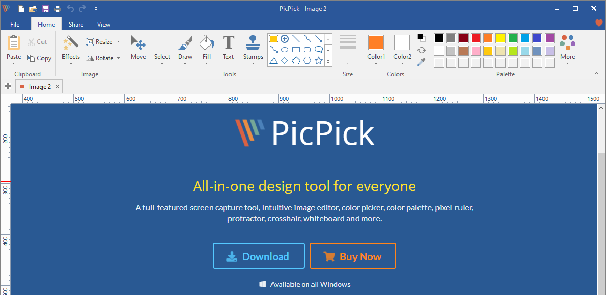 PicPick Editor Interface - Le 4 migliori app e strumenti per screenshot per Windows