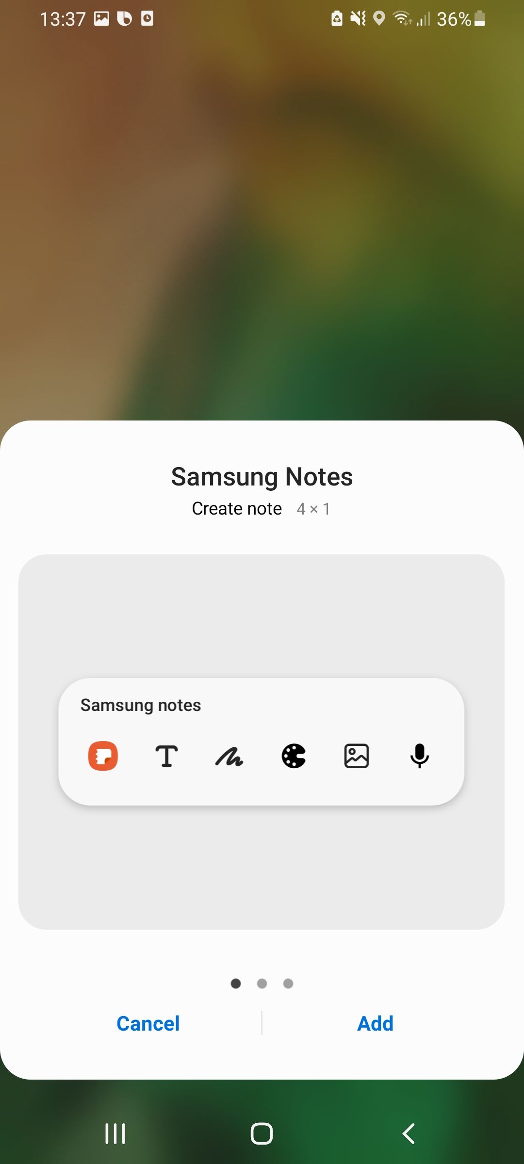 Add samsung notes widget android