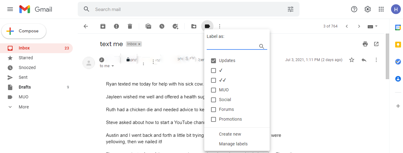 Screenshot 141 - Come creare cartelle in Gmail