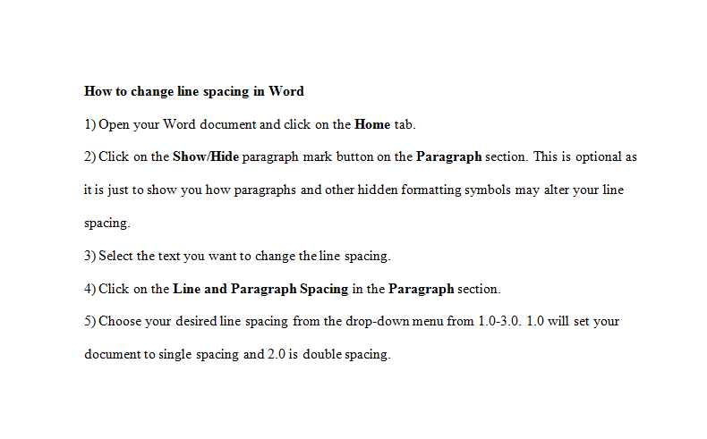 double spacing text sample in microsoft word