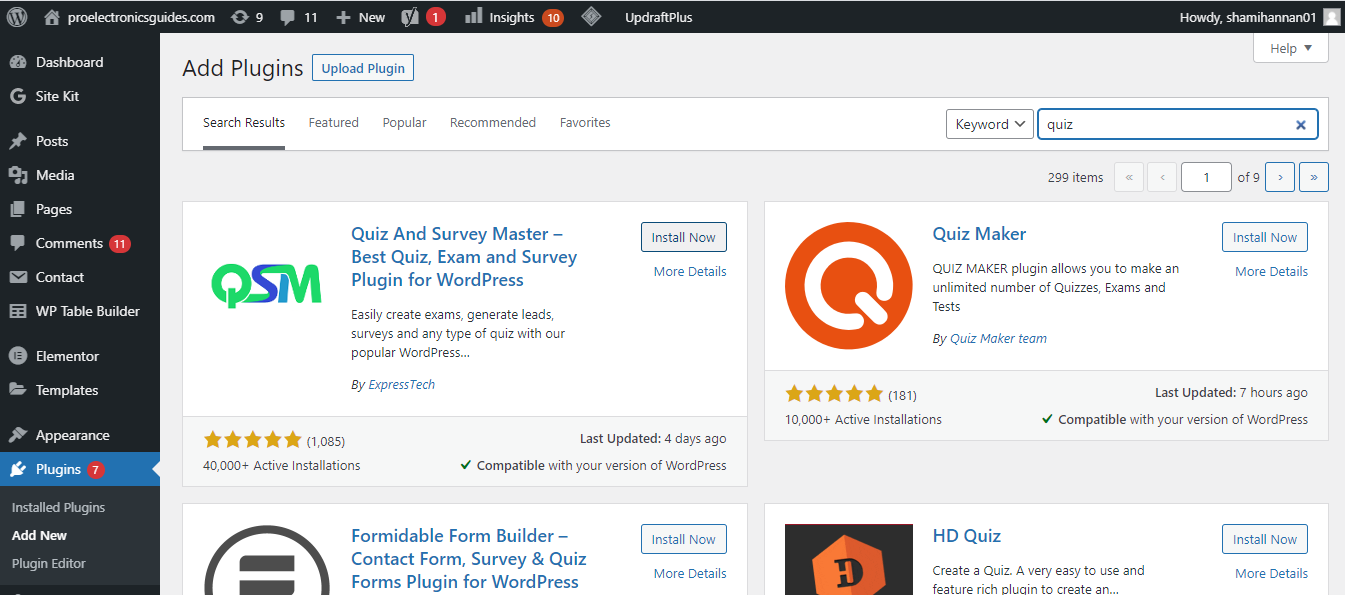 Searching For A New Plugin In WordPress Plugin Directory