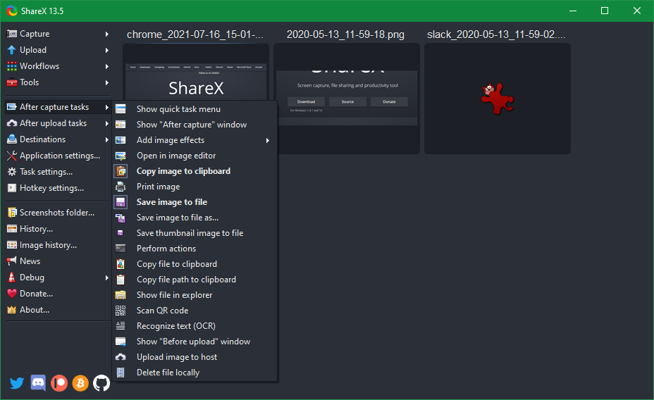 ShareX After Capture Tasks - Le 4 migliori app e strumenti per screenshot per Windows