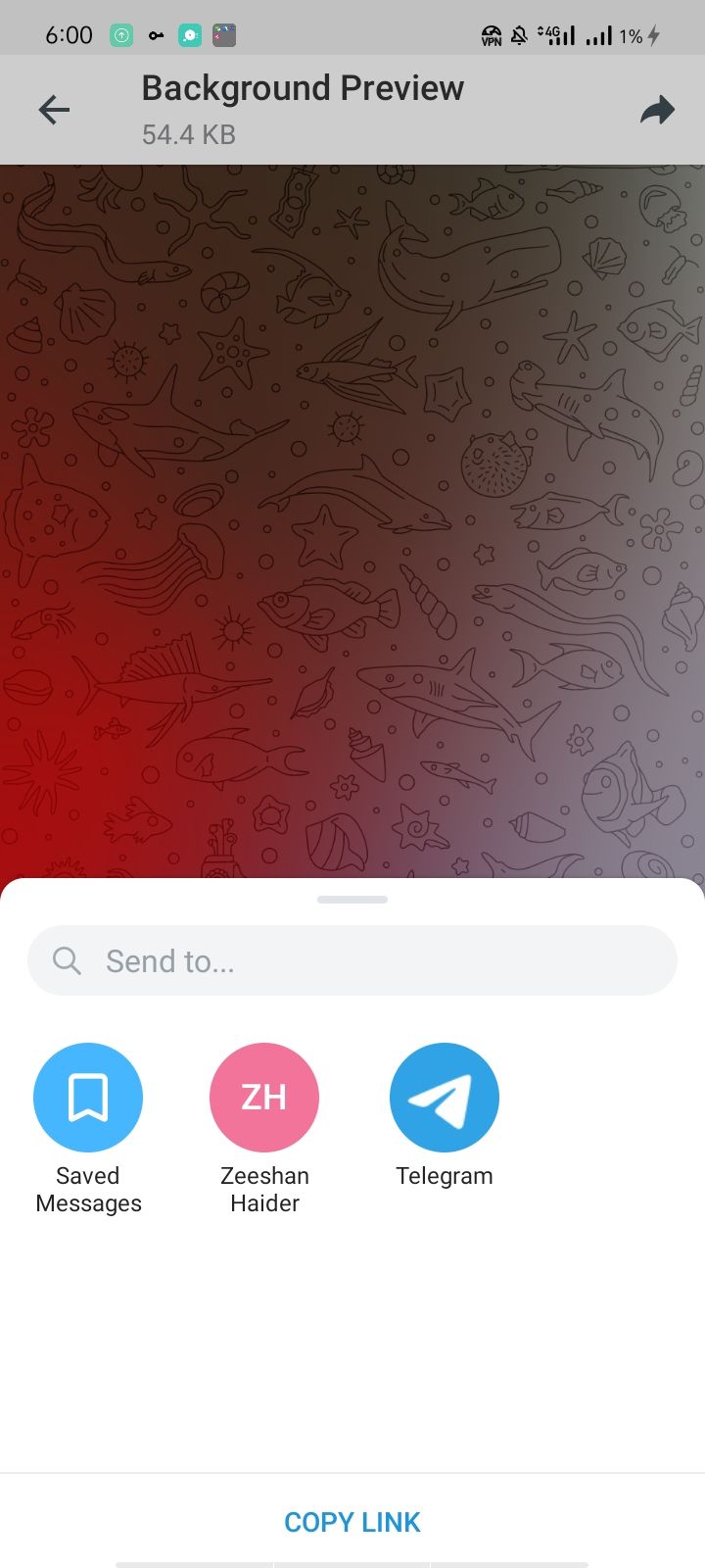 Sharing Custom Animated Background In Telegram App
