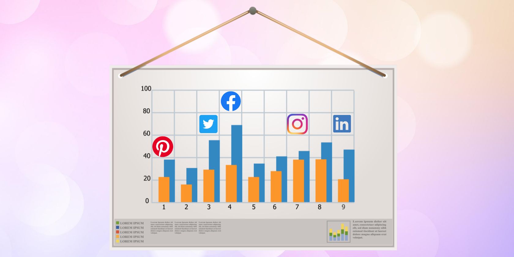 Illustration of a social media engagement chart