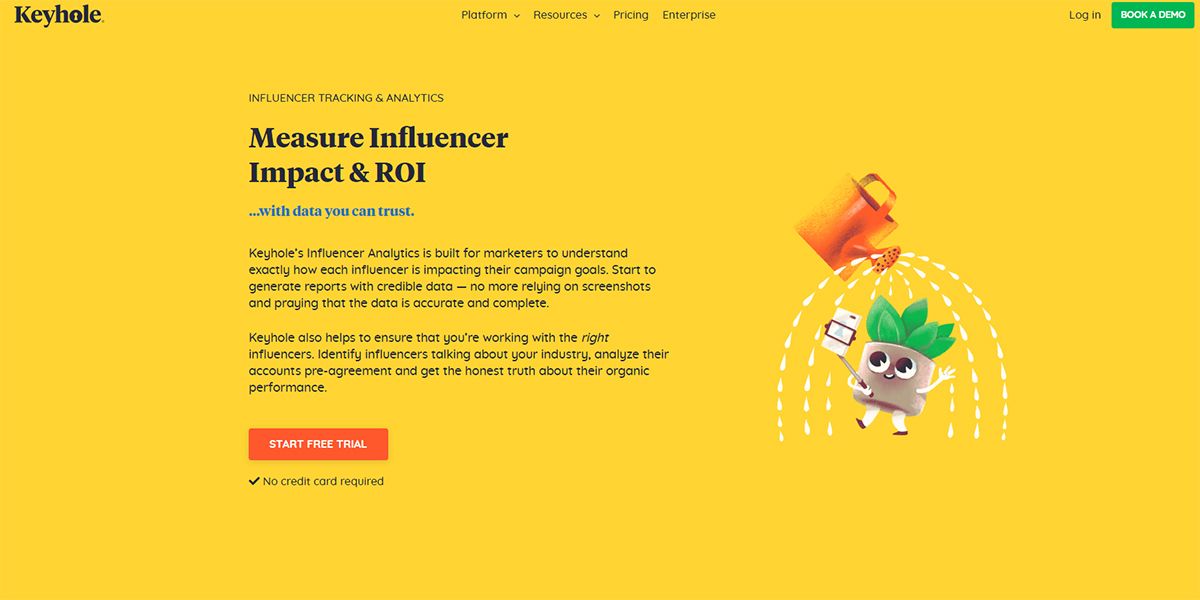 Image showing influencer impact and ROI feature of Keyhole app
