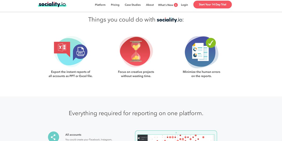Visual of Sociality.io engagement reporting features