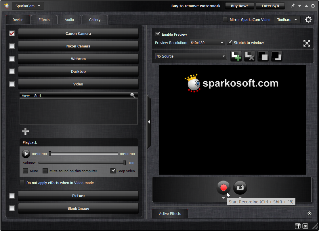 SparkoSoft webcam screenshot - Le 9 migliori app per webcam per Windows