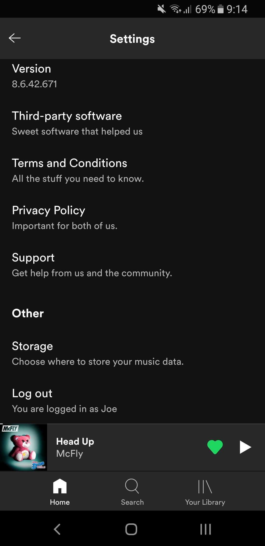 Spotify Android Settings