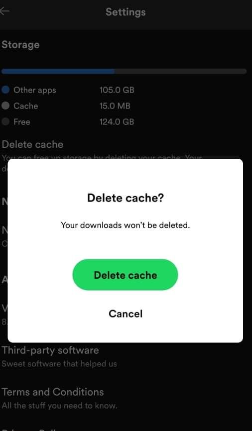 Spotify Settings Android Delete Cache