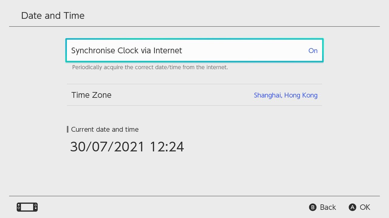 Nintendo switch outlet time zone