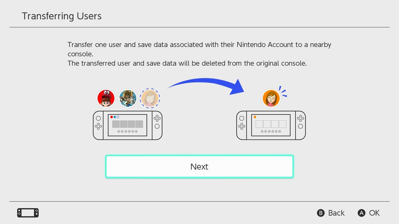 Switch - Transfer User Information