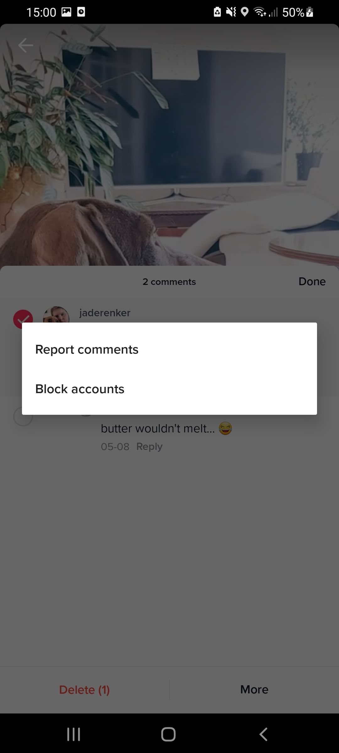 report of block accounts on tiktok