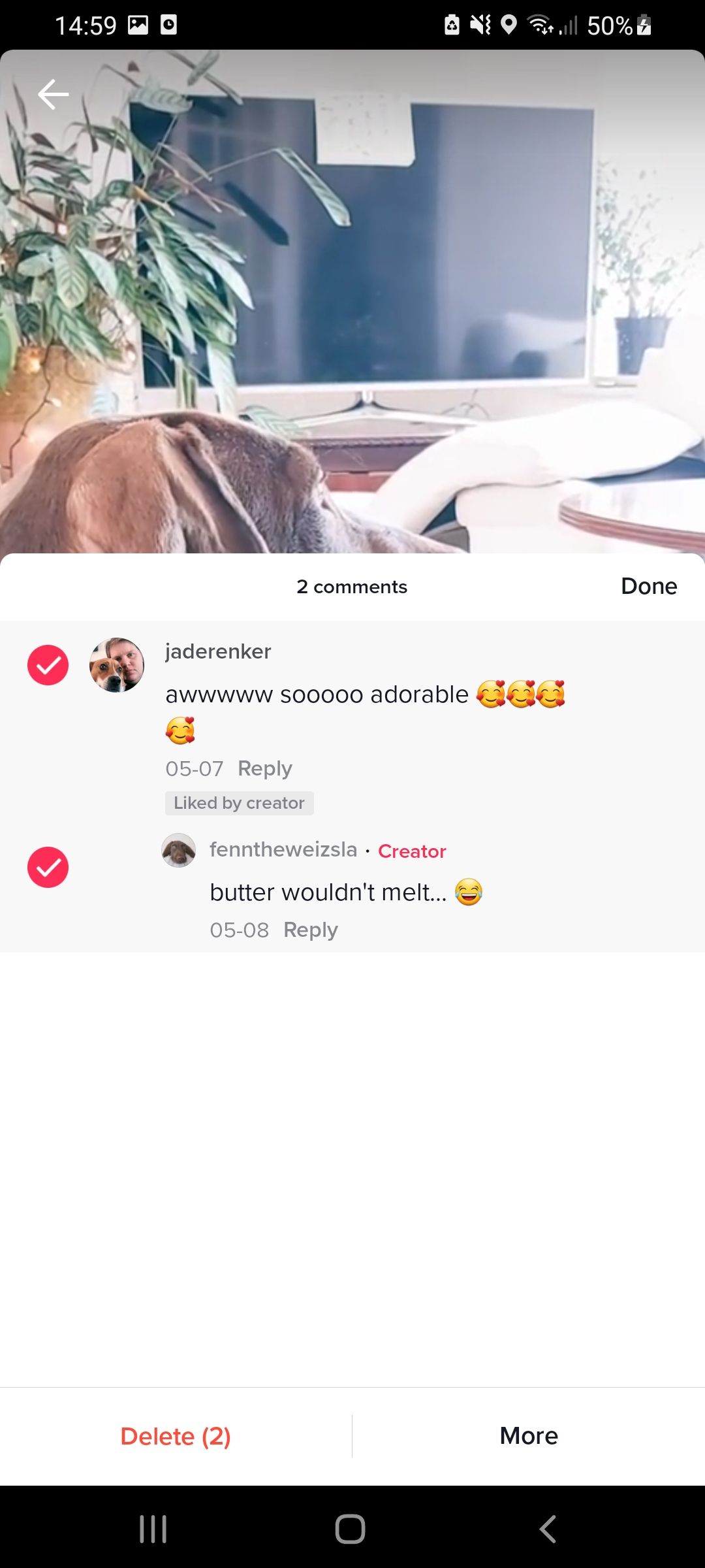 Select tiktok comments or accounts
