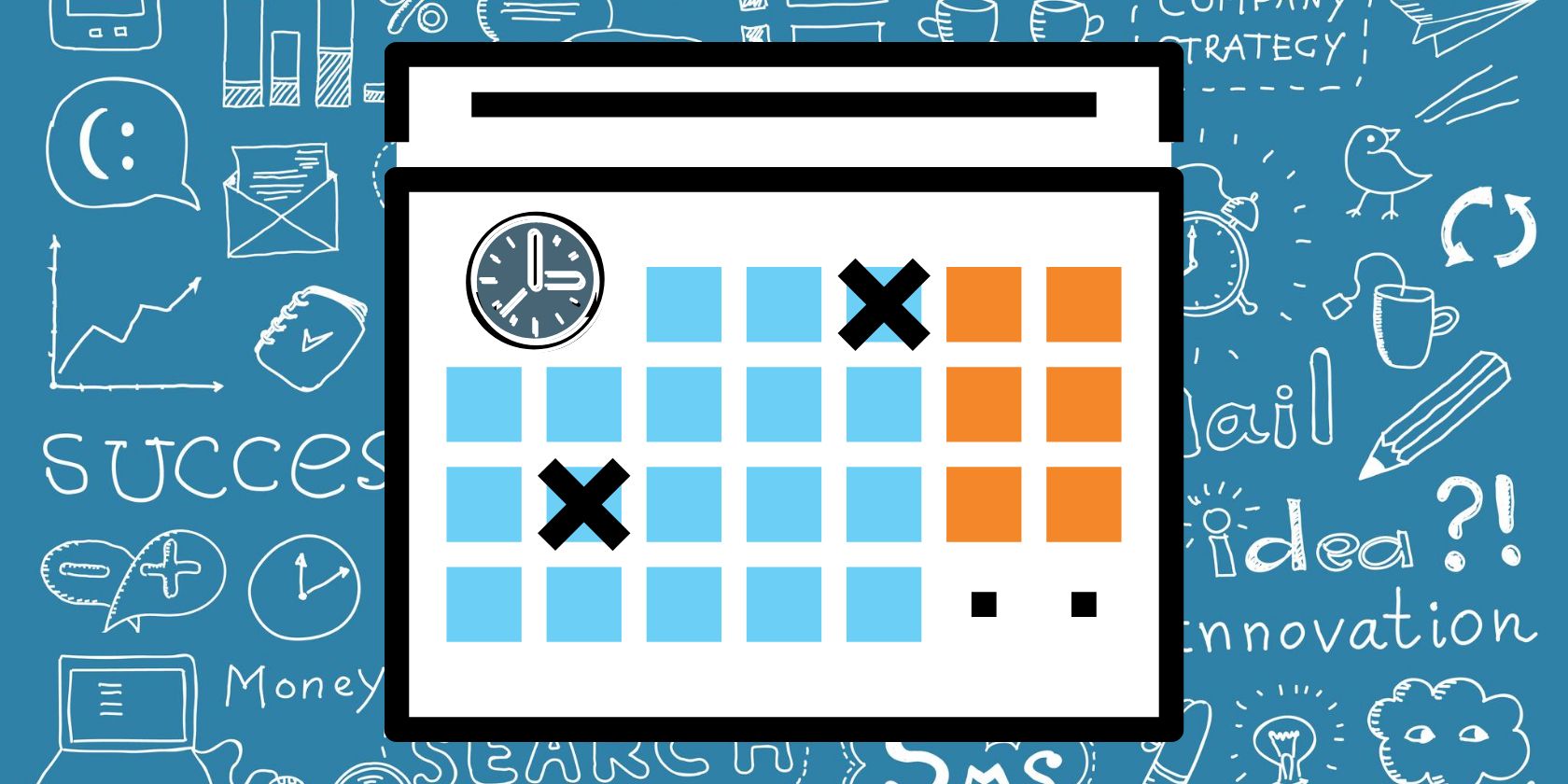 Illustration of time boxes in a calendar