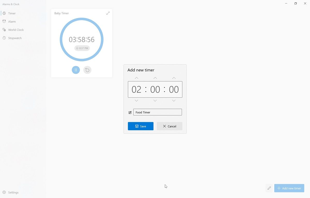 Timer1 - Come utilizzare l’app Sveglia e Orologio mondiale su Windows 10