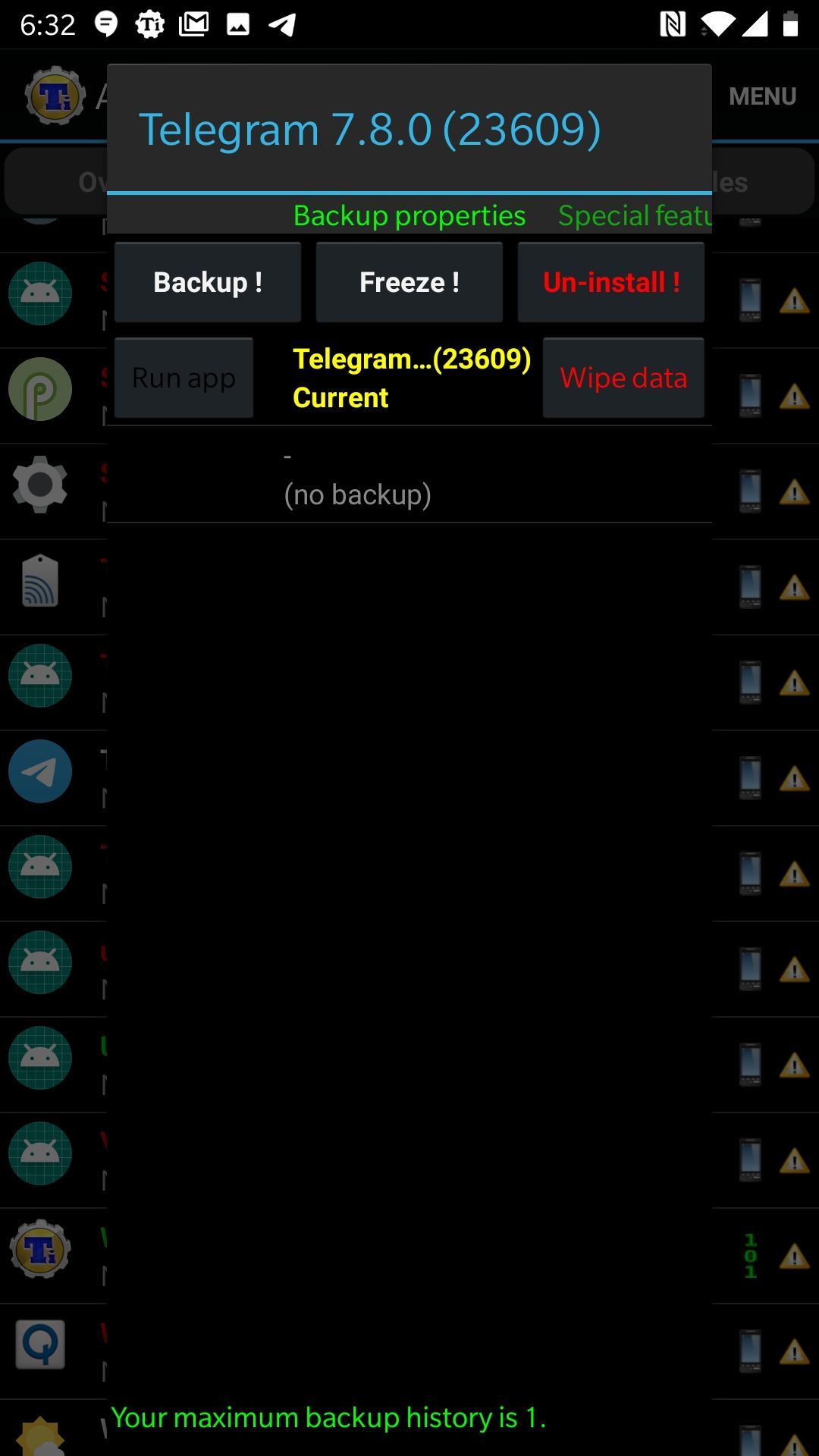 Titanium backup backup account screenshot