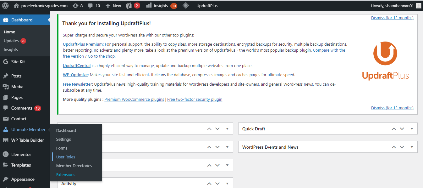 Ultimate Member Plugin Settings In WordPress Dashboard - Come limitare il contenuto agli utenti registrati sul tuo sito Web WordPress