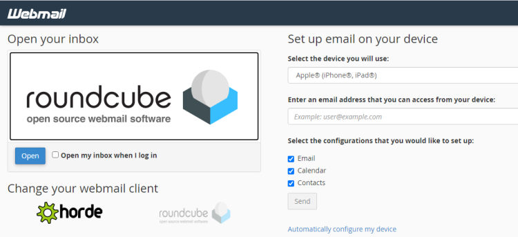 Webmail services Roundcube Horde - Come configurare la Webmail su Android