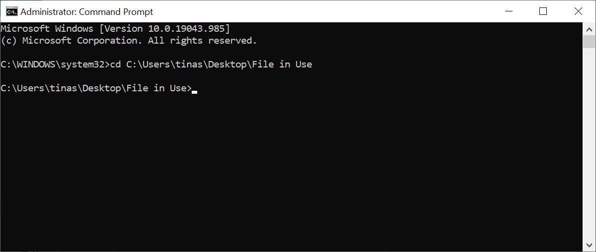 Navigate to file path in Windows Command Prompt.