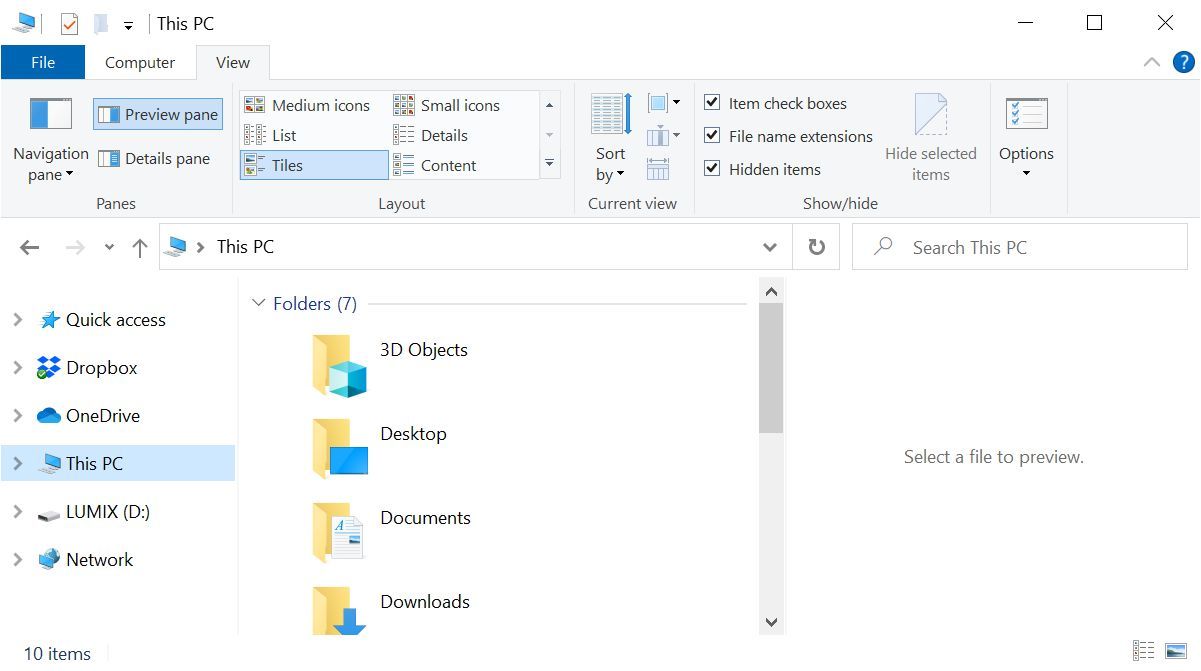 پنجره پیش نمایش Windows File Explorer را ببندید.