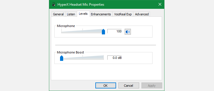Windows Adjust Mic Input Level