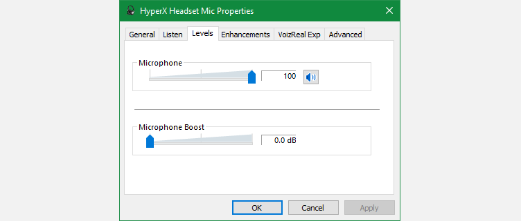 microphone gain windows 10 gone