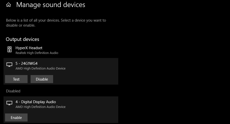 Windows Sound Devices