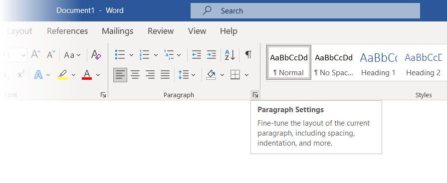 Paragraph Settings in Word