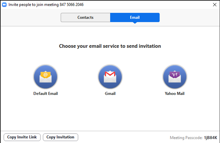 Zoom meeting invite