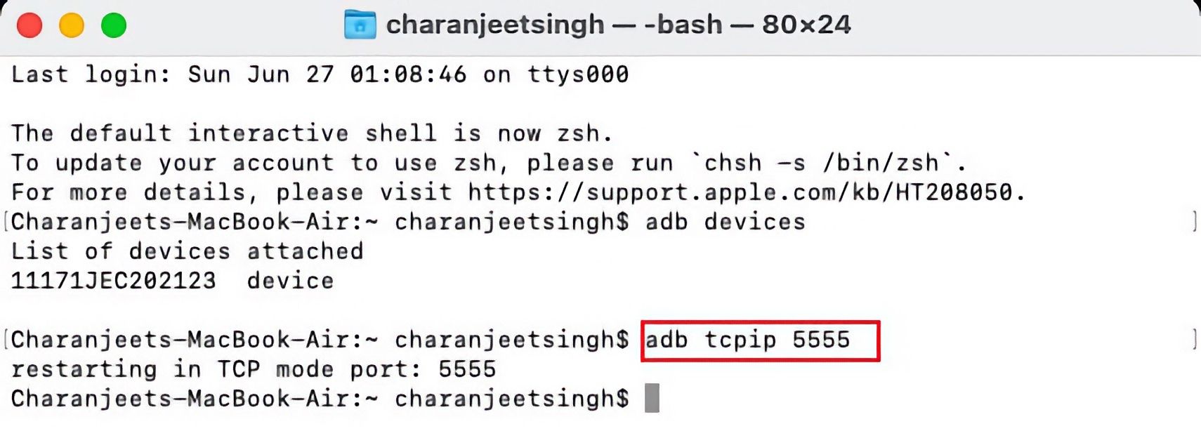 Connecting Android with ADB over TCP