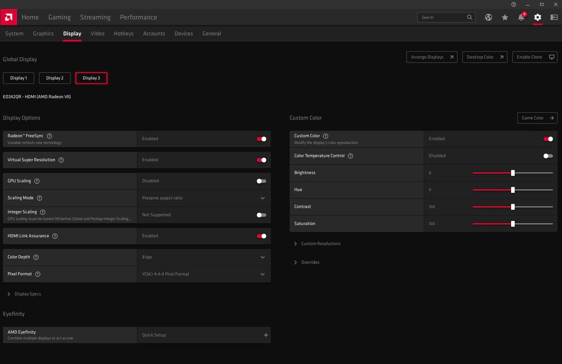 AMD Eyefinity settings