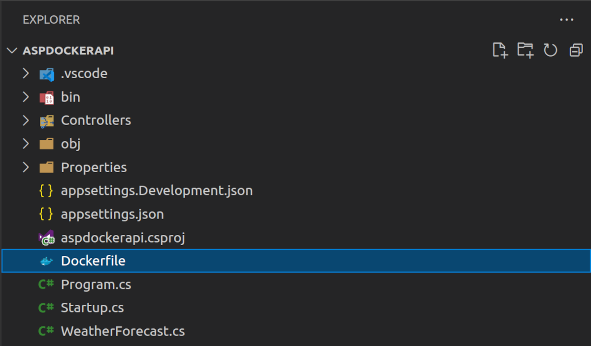 So erstellen Sie ein Docker-Image einer .NET-Web-API - asp docker application folder structure