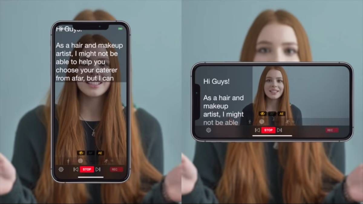 Video Teleprompter is the best free teleprompter app for iOS, adjusting to landscape and portrait mode