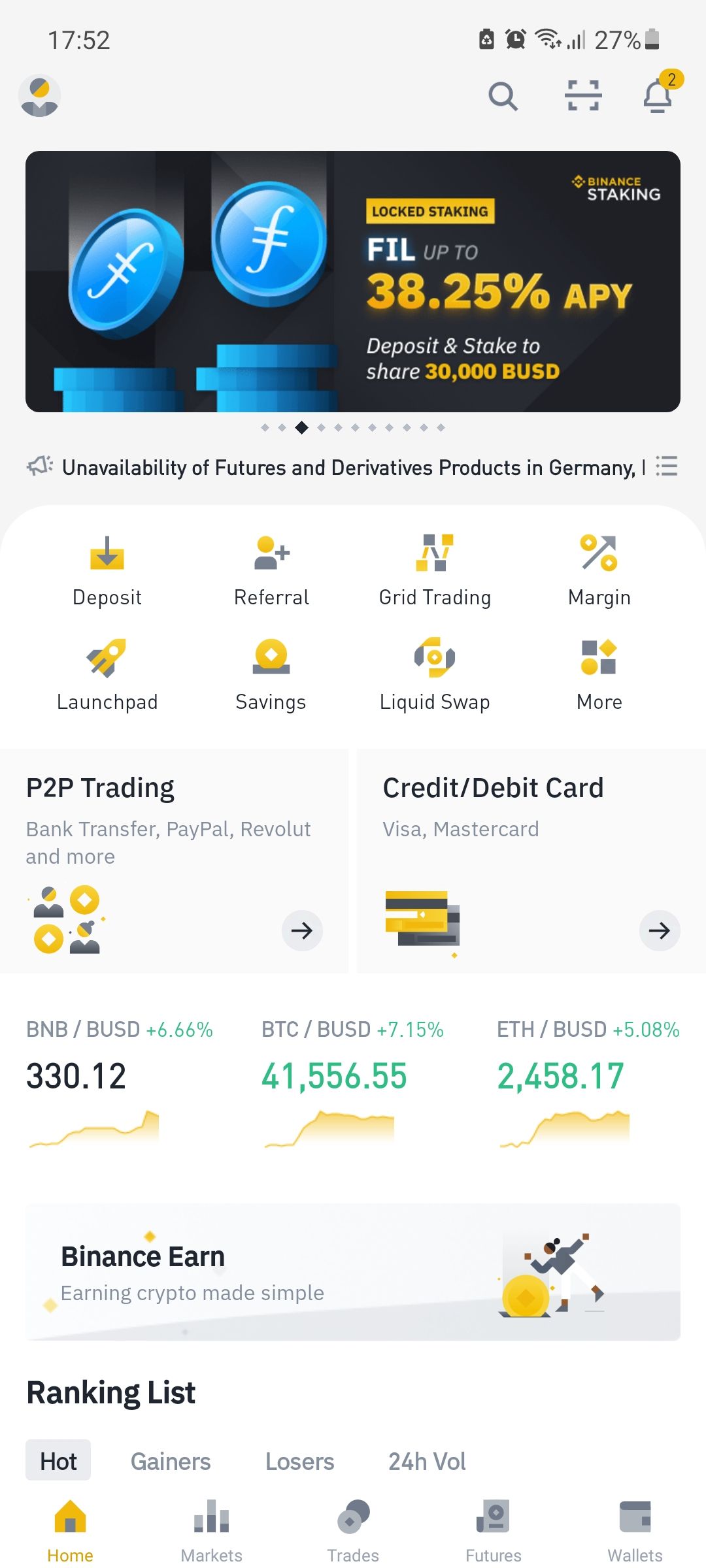 Binance on Android