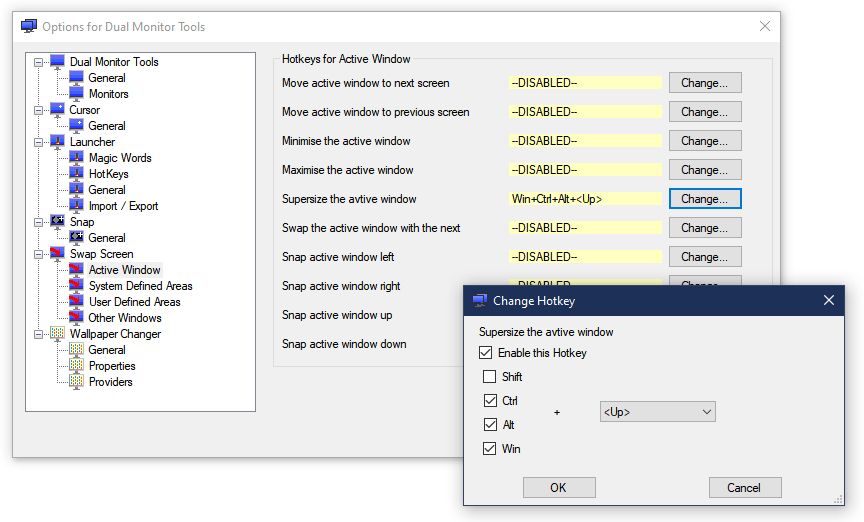 Change hotkey for Dual Monitor Tools