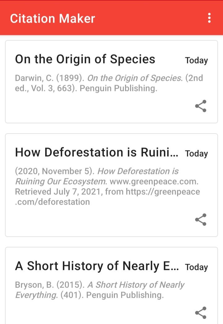 citation maker reference list screenshot