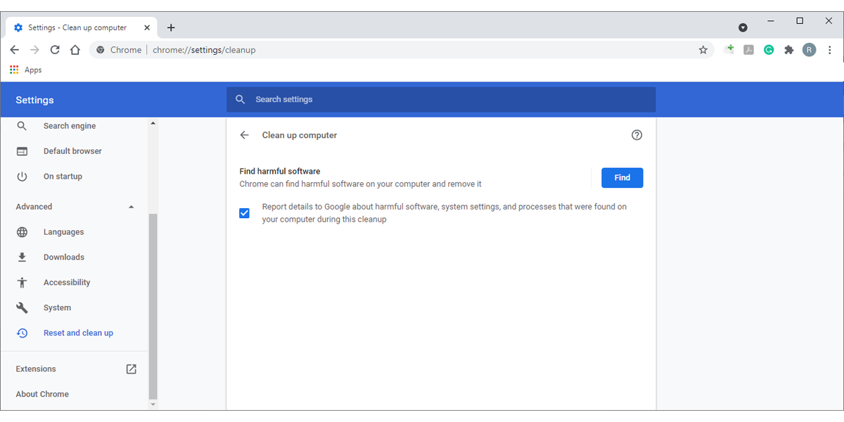 Remove malware in Chrome