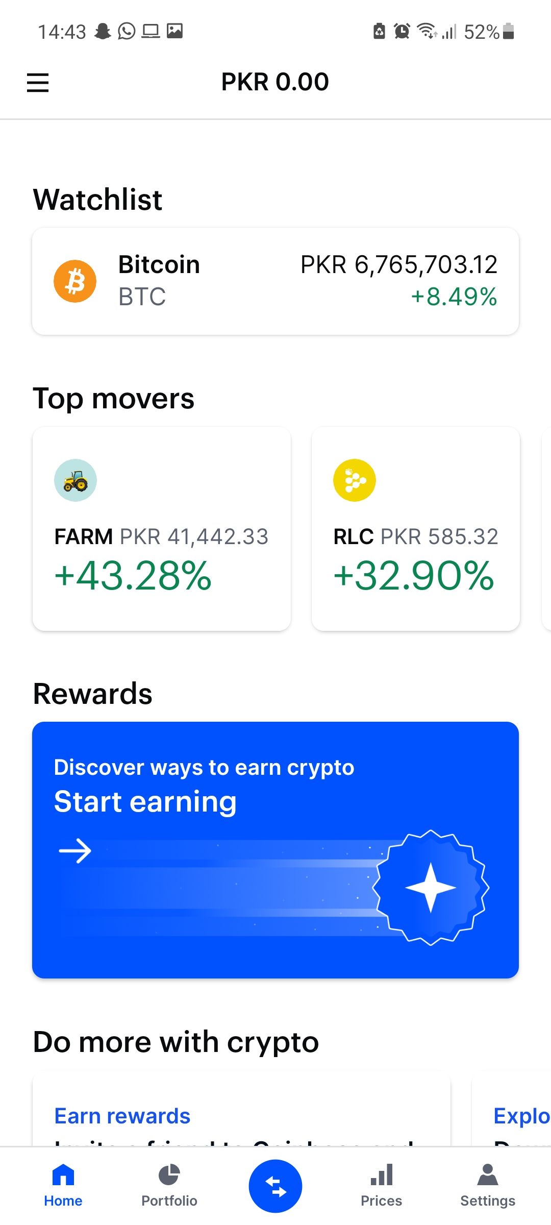 Coinbase on Android 