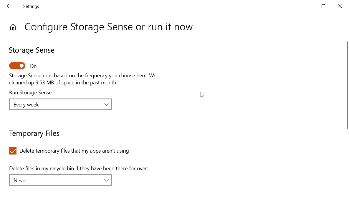 فایل های موقت را با استفاده از Storage Sense حذف کنید