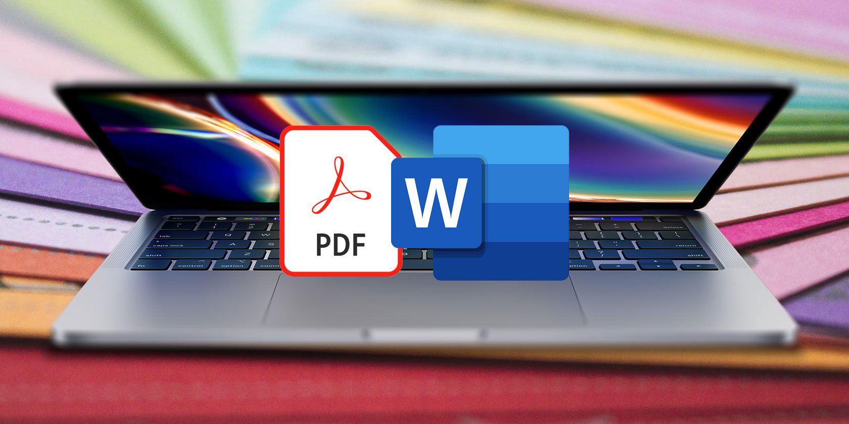 MacBook showing PDF and Word files