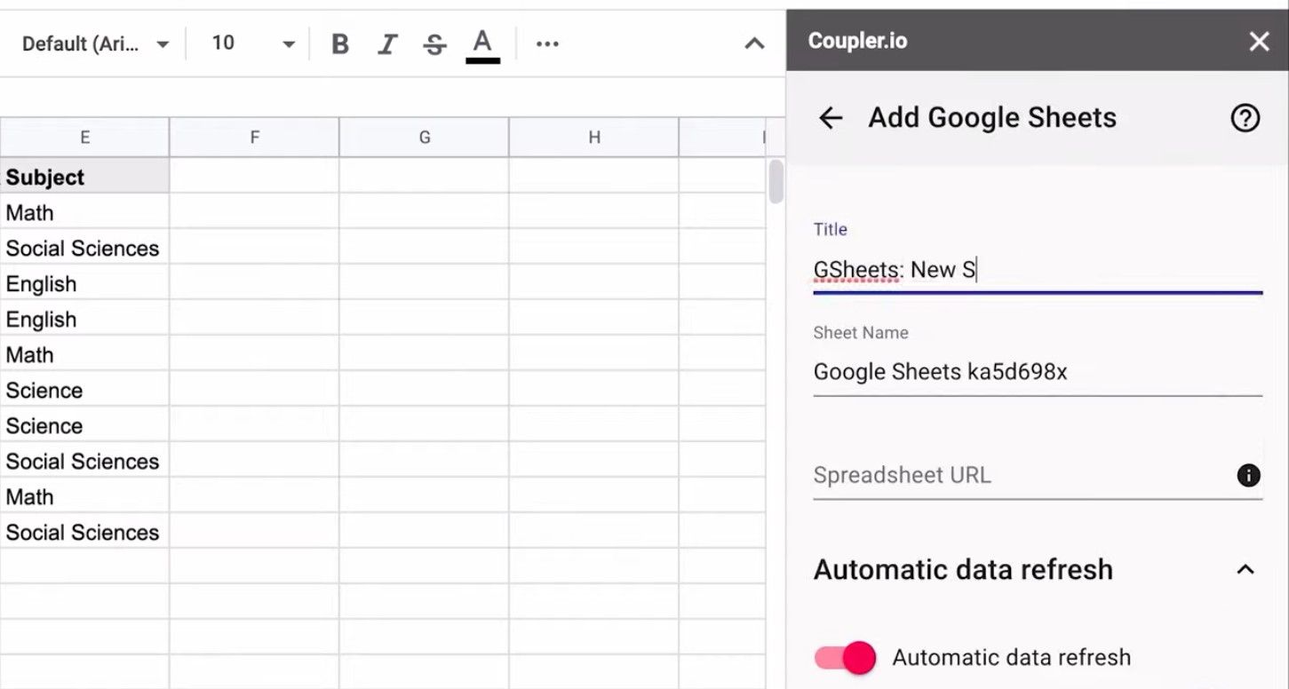 Coupler.io in Google Sheet